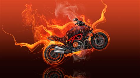 Moto Ducati Diavel Flame Hd Artist 4k Wallpapers Images Backgrounds