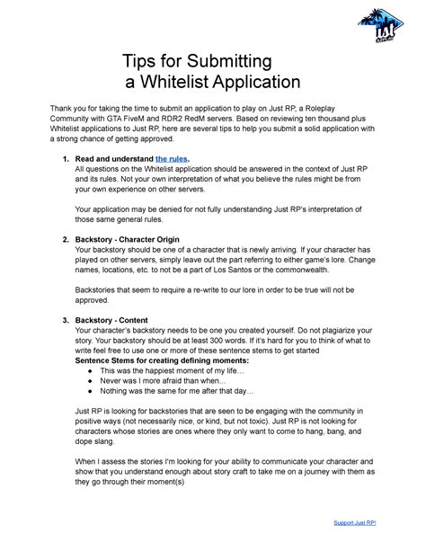 Tips For Submitting A Whitelist Application Tips For Submitting A