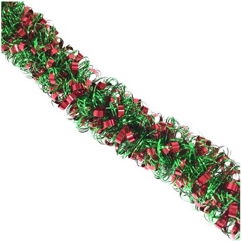 Trim A Home 10 Curly Tinsel Christmas Garland In Red And Green