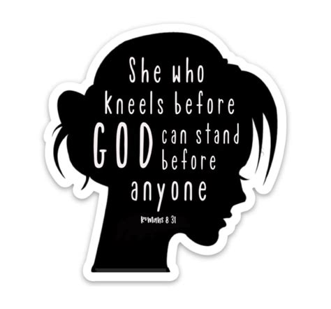 Christian Stickers She Who Kneels Before God Decal Etsy