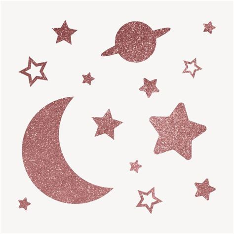 Free Aesthetic Moon Clipart Glittery Stars Free Vector Rawpixel