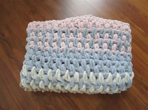 Beginner Crochet Baby Blanket Patterns Chunky Throw Afghan Etsy