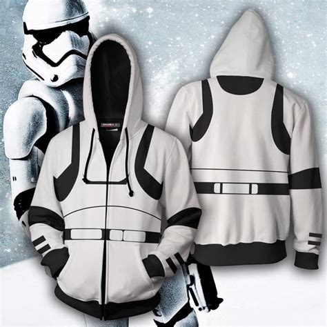 Star Wars Stormtrooper Cosplay Zip Up Hoodie Jacket Fashionspicex Shop