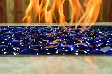 Blue Fire Pit Glass Beads Premium Reflective Fireplace Drops Round Rocks 10 Lb 7445019154130 Ebay