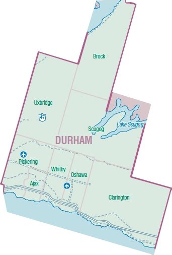 Map Of Durham Region Verjaardag Vrouw 2020