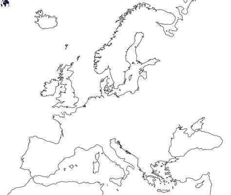 Printable Blank Europe Map With Outline Transparent Png Map Europe