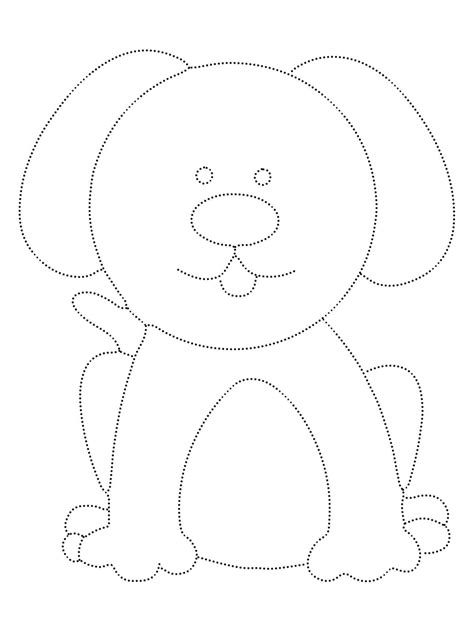 Cute Little Dog Tracing Worksheet Coloring Page Download Print Or