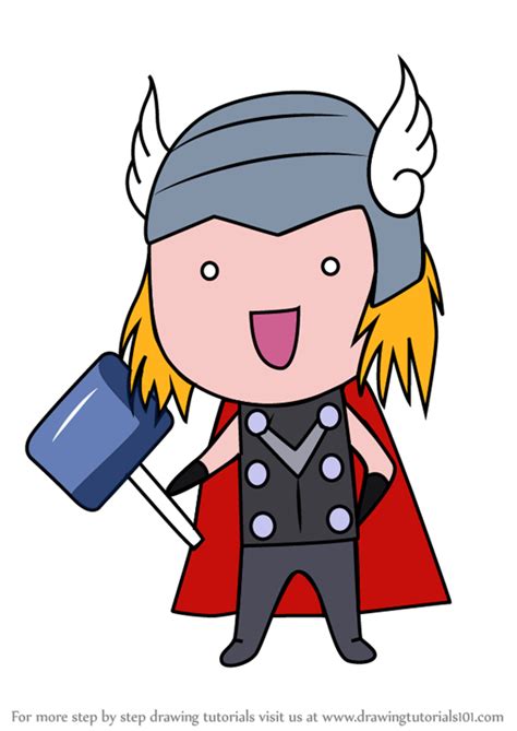 Step By Step How To Draw Chibi Thor