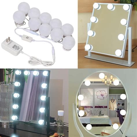 Makeup Mirror Lamp Diy Hollywood Style 10 Led Bulbs Touch Dimmer Switch