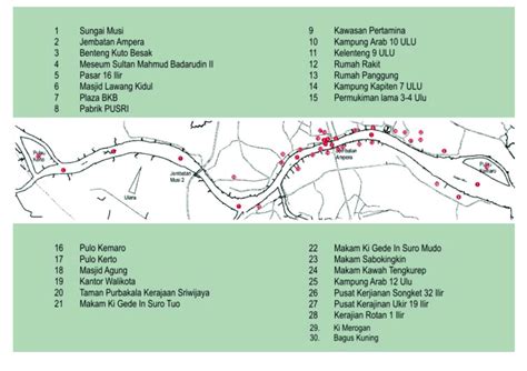 Map Of Palembang Heritage Tourism Source Riverside Tourism Masterplan Download Scientific
