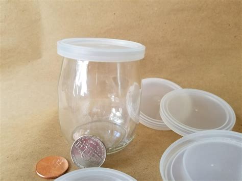 Glass Jar Set 12 Small Glass Jars With 12 Plastic Lids Diy Etsy
