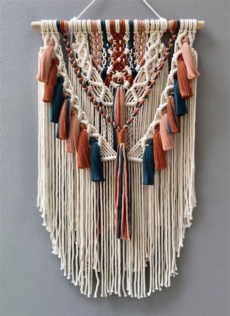 Macrame Wall Hanging Multi Color Tassels Macrame Wall Etsy