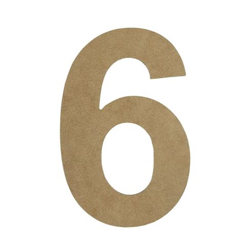 Wooden Number Unfinished Arial Font Craft Cutout