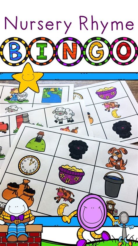 Nursery Rhyme Bingo Activity With Digital And Printable Game Nursery