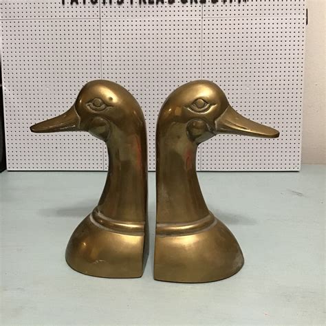 Vintage Brass Duck Bookends Etsy Vintage Brass Brass Bookends