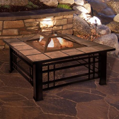 Pure Garden 50cm H X 81cm W Steel Wood Burning Outdoor Fire Pit Table