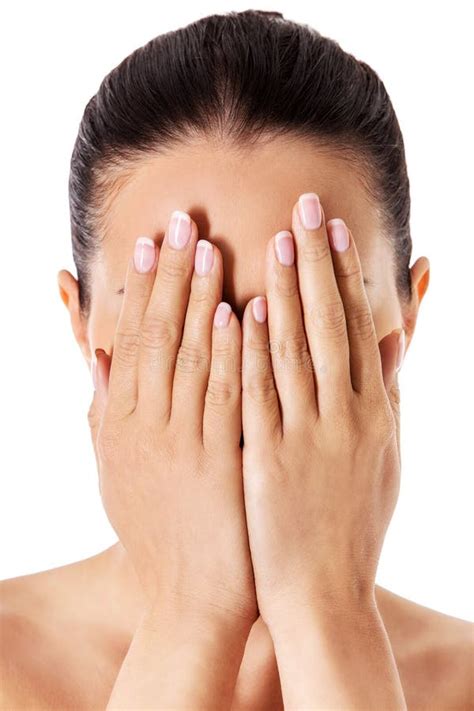 Young Woman Covering Her Face With Her Hands Stock Image Image Of