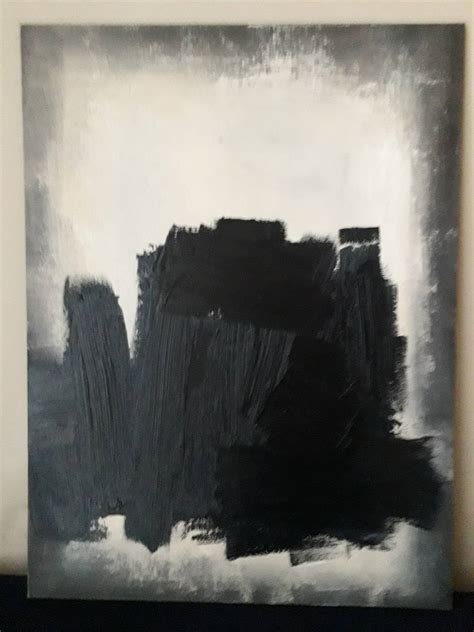 Original Abstract Painting Contemporary Art Black And White Ink