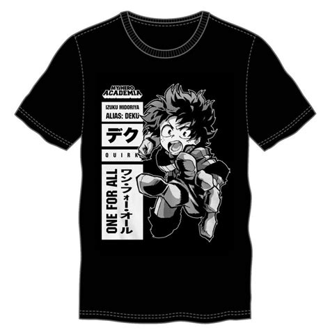 My Hero Academia Deku One For All Mens Black T Shirt Tokyo Otaku