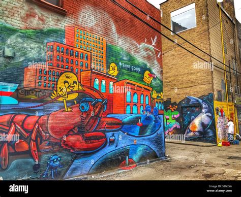 Urban Street Art In Graffiti Alley In Downtown Toronto Canada Stock