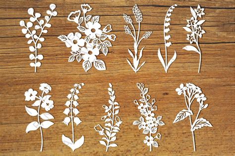 Wildflowers Set 2 Svg Files For Silhouette And Cricut