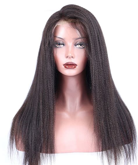 High Quality Italian Yaki Straight 13x6 Lace Front Human Hair Wigs For