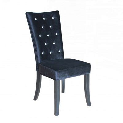 Pair of grey crushed velvet dining chair back ring knocker. Radiance Black Crushed Velvet Diamante Dining Chair [LPD ...