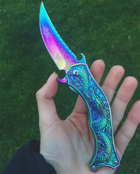 Rainbow Knife Holo Fabricación De Cuchillos Cuchillo De Bolsillo