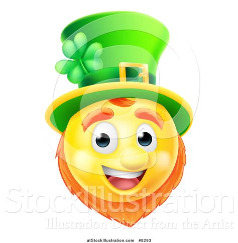 Vector Illustration Of A 3d Yellow St Patricks Day Leprechaun Smiley