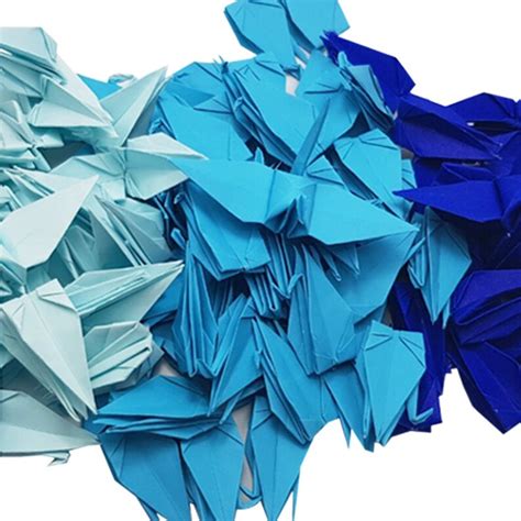 1000 Origami Paper Cranes Navy Blue Tone Origami Crane 3x3 Etsy