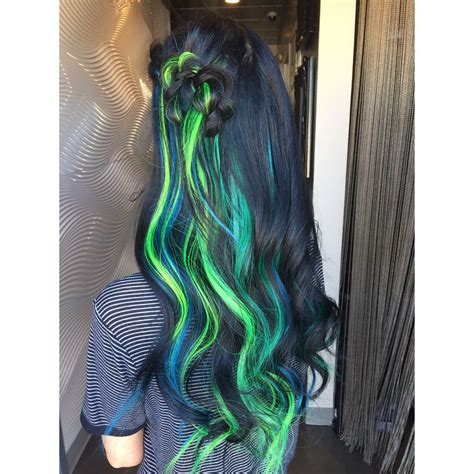 Black And Neon Green Hair Hair Style Lookbook For Trends And Tutorials