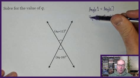 Solving Equations With Vertical Angles Youtube