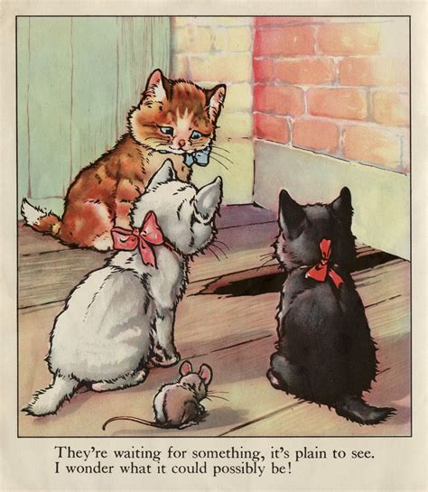 Illustration From A Vintage Childrens Book Cats Illustration Cat