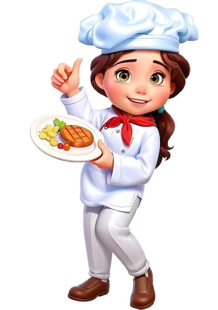 Premium Vector Female Chef Holding Signature Dish