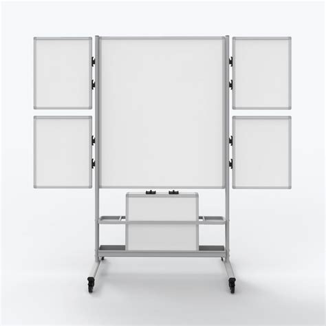 Luxor Collaboration Station Magnetic Rolling Whiteboard With Detachable Mini Whiteboards