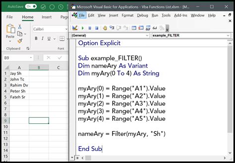 How To Use The Vba Filter Function Syntax Example