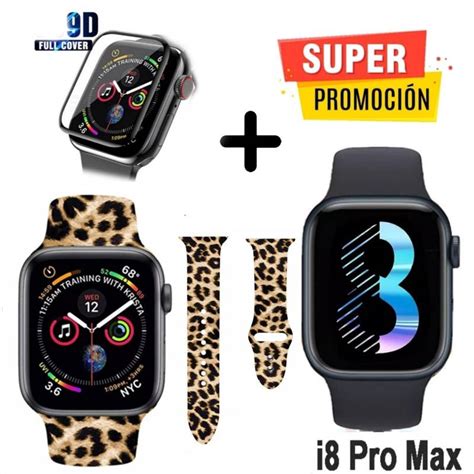 Smartwatch I8 Pro Max Protector De Pantalla Correa Animal Print Bigtime