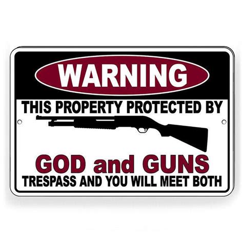 Warning Protected By God And Guns Trespass Etsy
