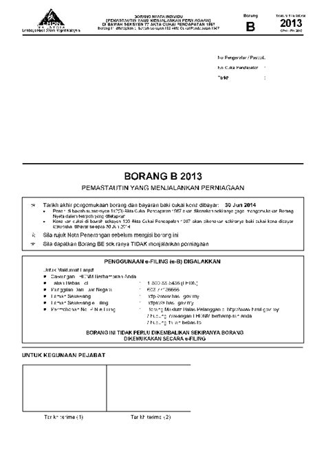 100%(2)100% found this document useful (2 votes). Trainees2013: Borang B Lhdn 2020