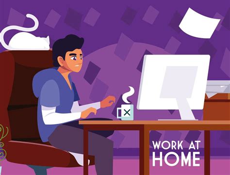 Young Male Freelancer Working From His Home 1237887 Vector Art At Vecteezy
