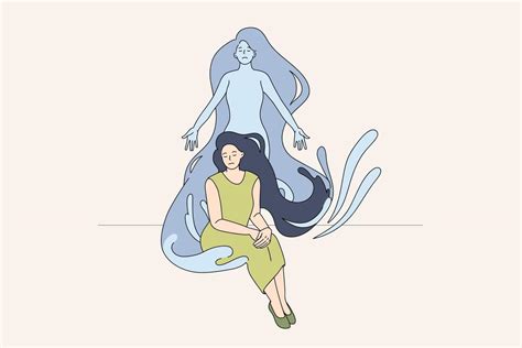 Spiritual Female Body Releasing And Meditation Therapy Vector Concept