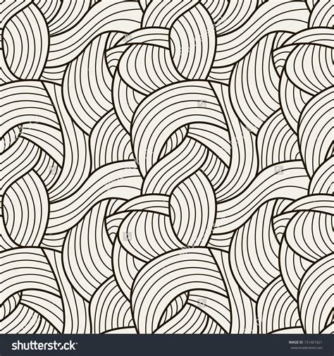 Seamless Pattern With Hand Drawn Waves Creative Abstract Background