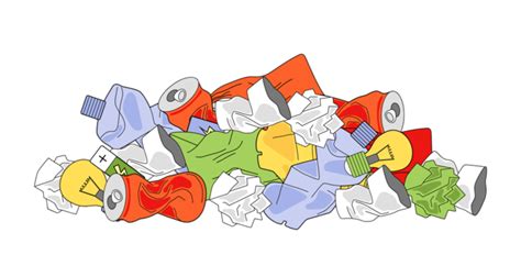 Pile Of Rubbish With Foam And Plastic Box Garbage Junk Vector Box