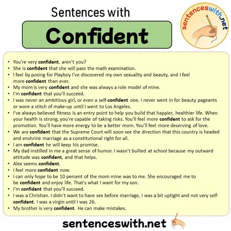Sentences With Confident Sentences About Confident In English