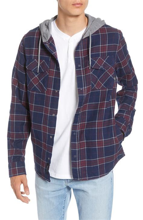 Vans Parkway Classic Fit Plaid Flannel Hooded Shirt Jacket 38