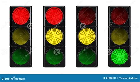 Traffic Lights Isolated On White Stock Illustration Illustration Of