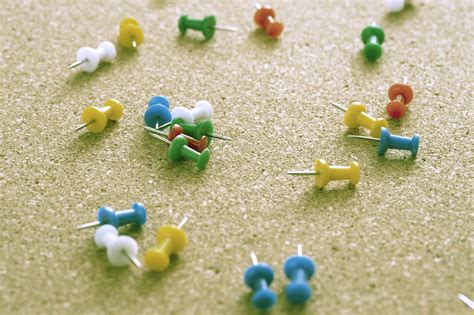 Free Image Of Colored Map Pins On Brown Cork Board Freebiephotography