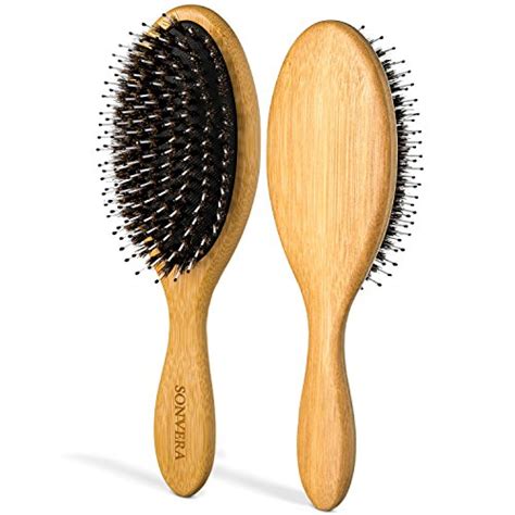 Boar Bristle Hair Brush By Sonvera Organic Mens Hair Brush Soft 100 Natural Bristle Brush