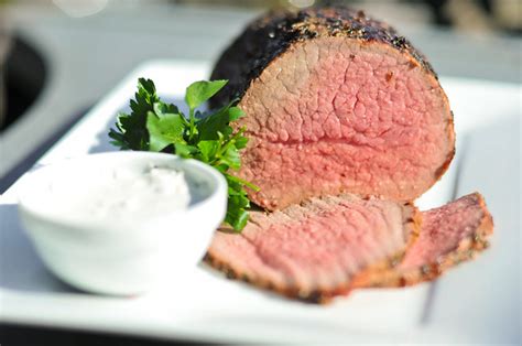 Grilled Herbed Roast Beef With Horseradish Cream Sauce Recipe The
