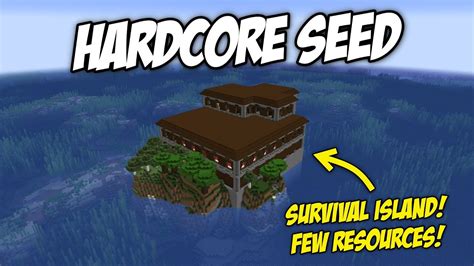 Best Minecraft Hardcore Seed Survival Island Woodland Mansion Youtube